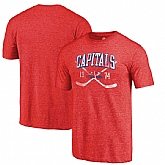 Washington Capitals Fanatics Branded Red Vintage Collection Line Shift Tri Blend T-Shirt